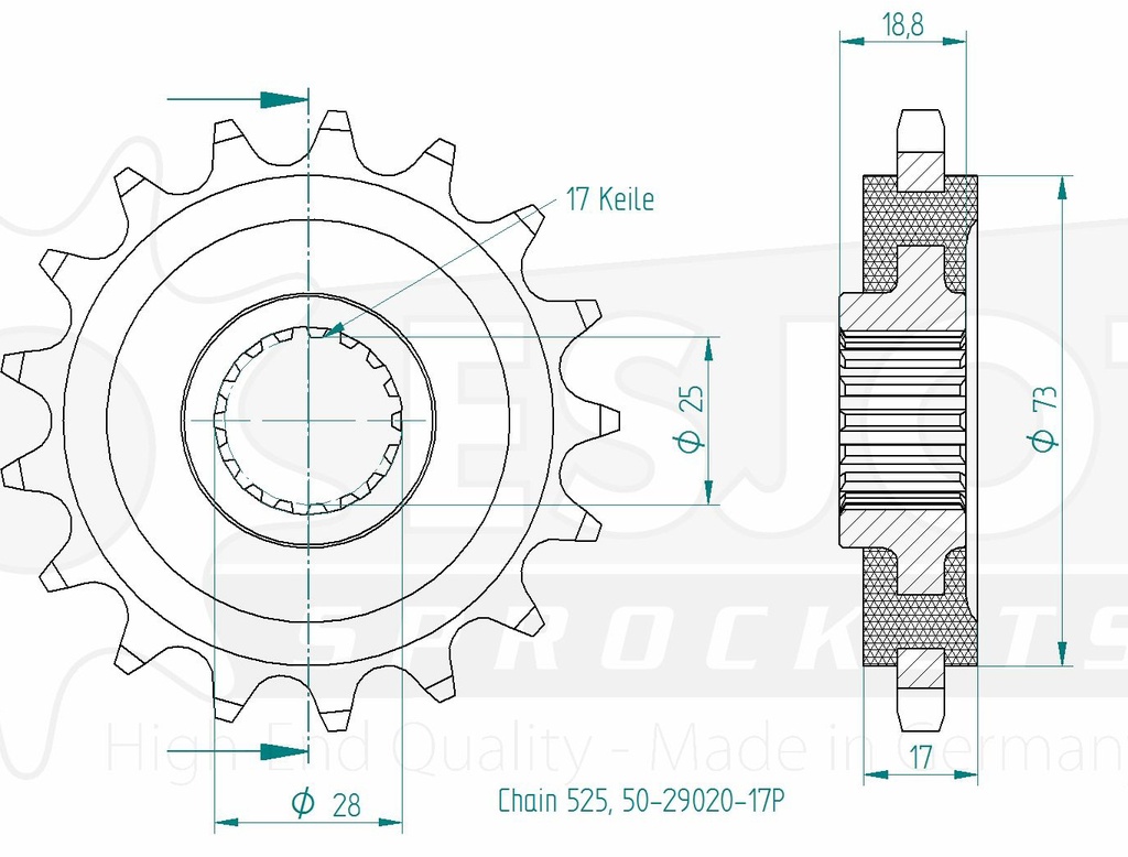 ESJOT PIGNON 50-29020-17