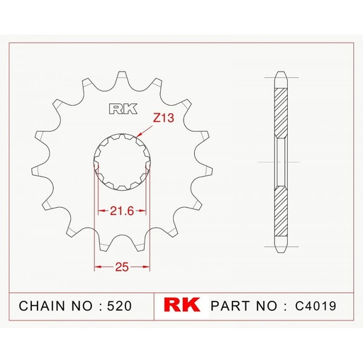 [ITM0784] RK PIGNON C4019-13
