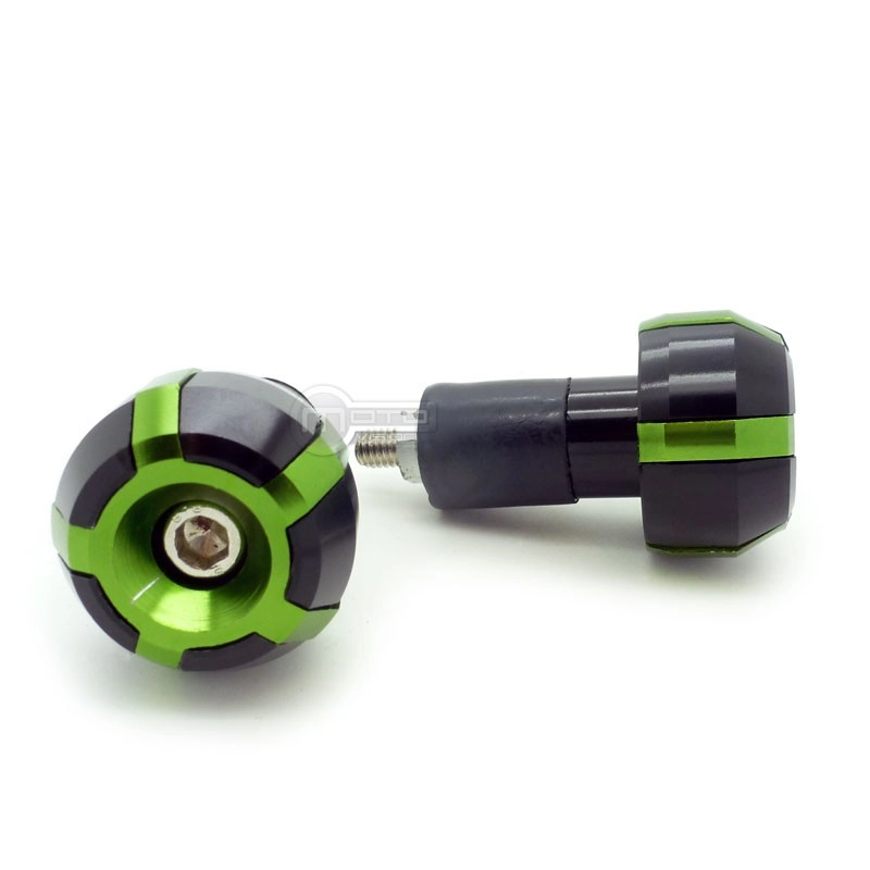 [010540V] MAD EMBOUTS DE GUIDON ALU BICOLORE 13/17MM NOIR/VERT