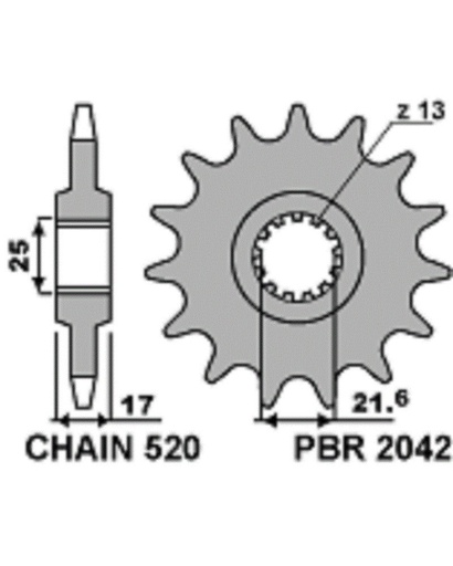 [ITM0698] PBR PIGNON 2042-17 18NC