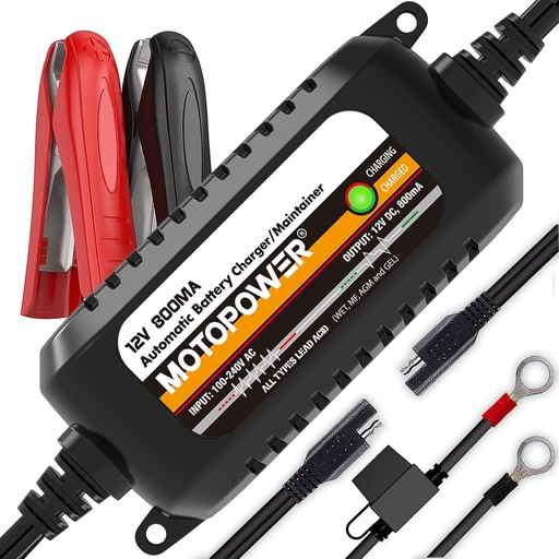 [ITM0576] MOTOPOWER BATTERY CHARGER - MAINTAINER 12V 1000MA