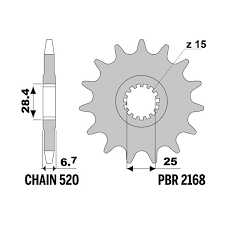 PBR PIGNON 2168-14 18NC